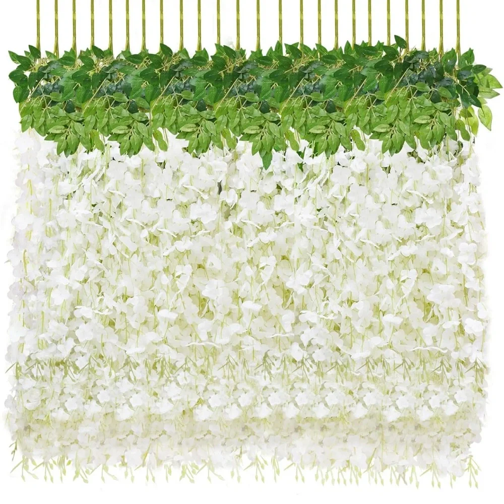Circular Wedding Party Arch with Wisteria Flowers & Ivy Garlands Backdrop ~ New